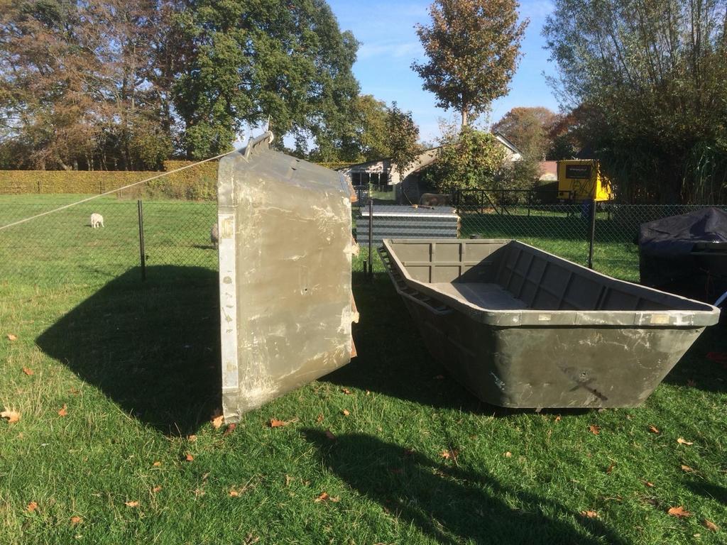 Robuuste alu legerboot 4.8 m | Pontonboot | Visboot | Sloep, Geen motor, Gebruikt, Elektrisch, Aluminium