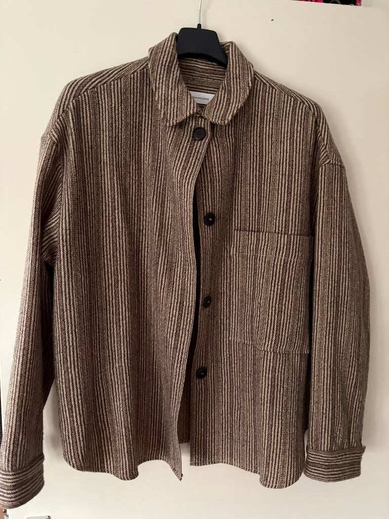 Pomandere wollen overhemd blouse/jasje, Ophalen of Verzenden, Zo goed als nieuw, Maat 38/40 (M), Bruin
