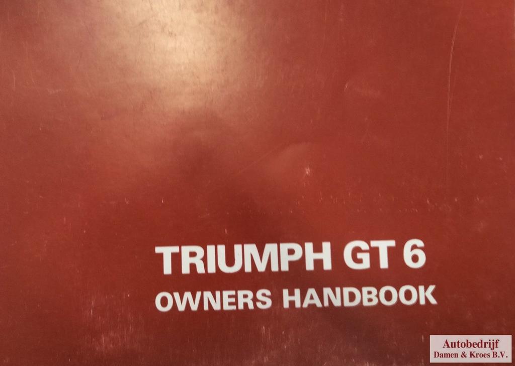 Handboek Triumph GT6, Ophalen of Verzenden
