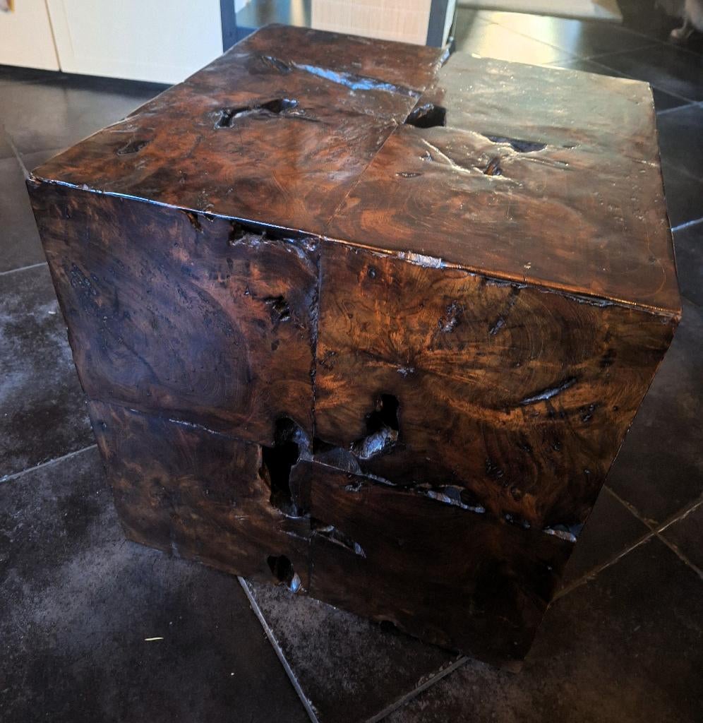 Bijzettafel, Minder dan 55 cm, Vierkant, Robuust/landelijk, Zo goed als nieuw