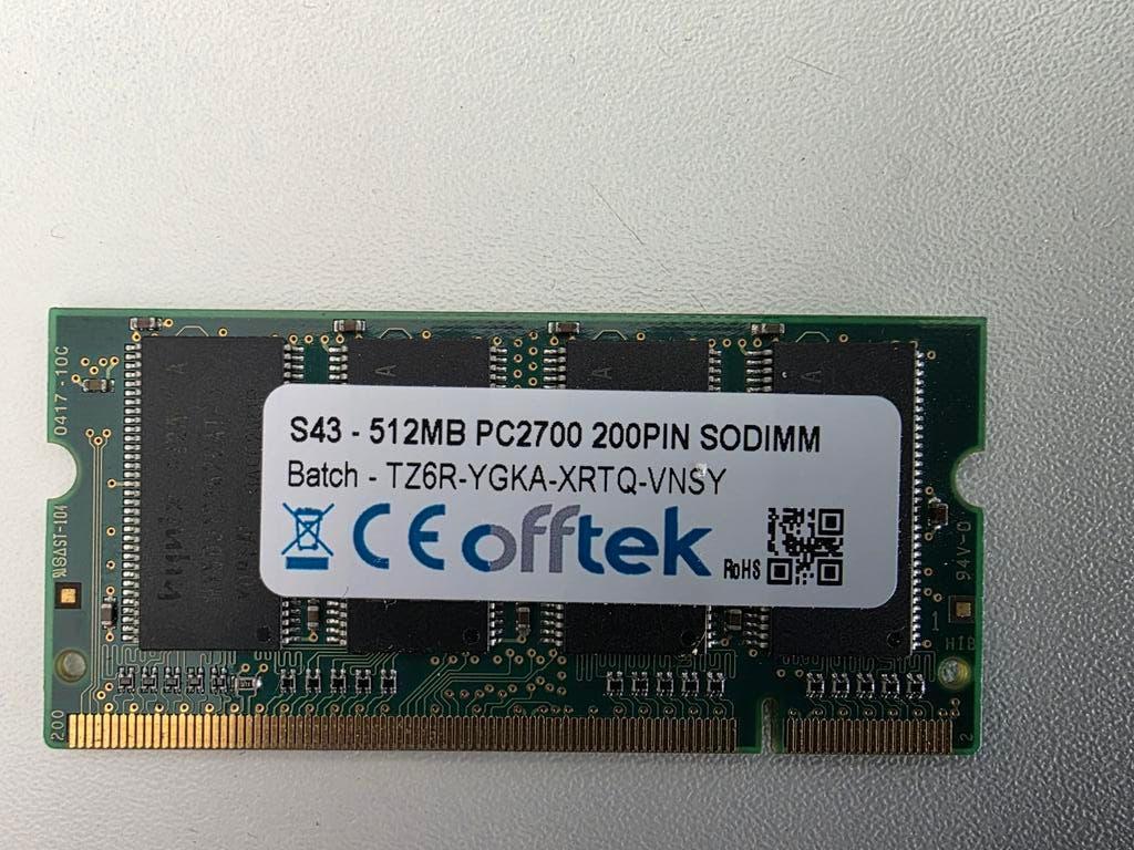 Hynix 512MB PC2700 200PIN SODIMM DDR RAM Geheugen, Computers en Software, RAM geheugen, Ophalen of Verzenden, DDR, Laptop
