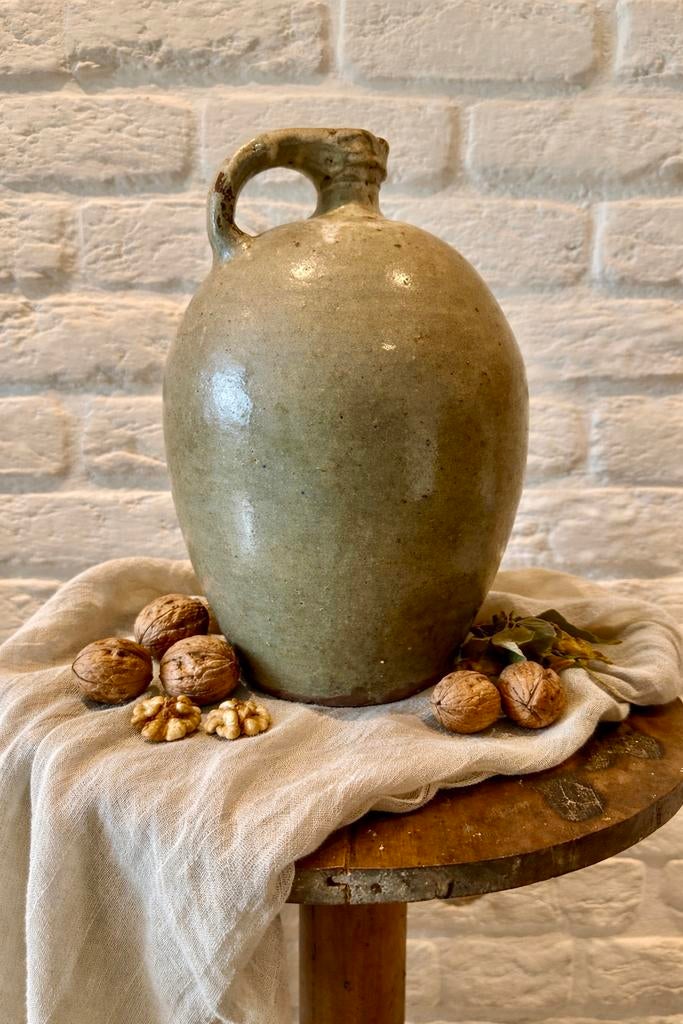 Oude Franse Gres Kruik - Grijs (FV no. 9), Ophalen of Verzenden