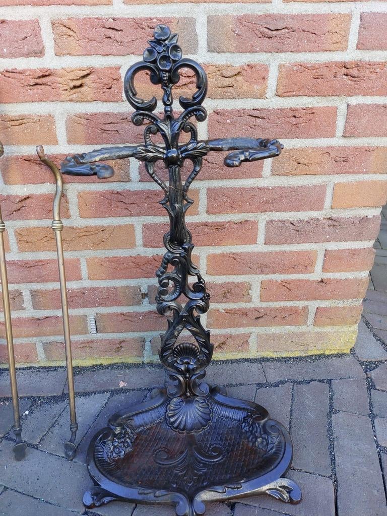 Antieke haardset openhaard accessoires porkijzer schep, Ophalen of Verzenden