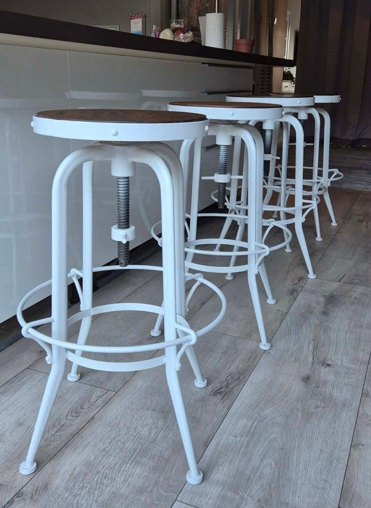 Barkrukken industrieel, Ophalen, In hoogte verstelbaar, 60 tot 90 cm, Zo goed als nieuw