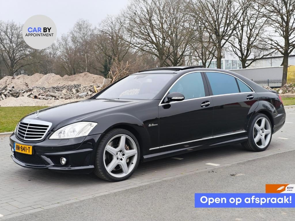 Mercedes S63 AMG DESIGNO/LANG/PANO/SOFTCLOSE/NIGHTVISION, Automaat, Achterwielaandrijving, 8 cilinders, Zwart