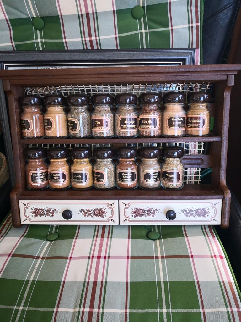 Houten kruidenrek gevuld, Ophalen of Verzenden, Nieuw