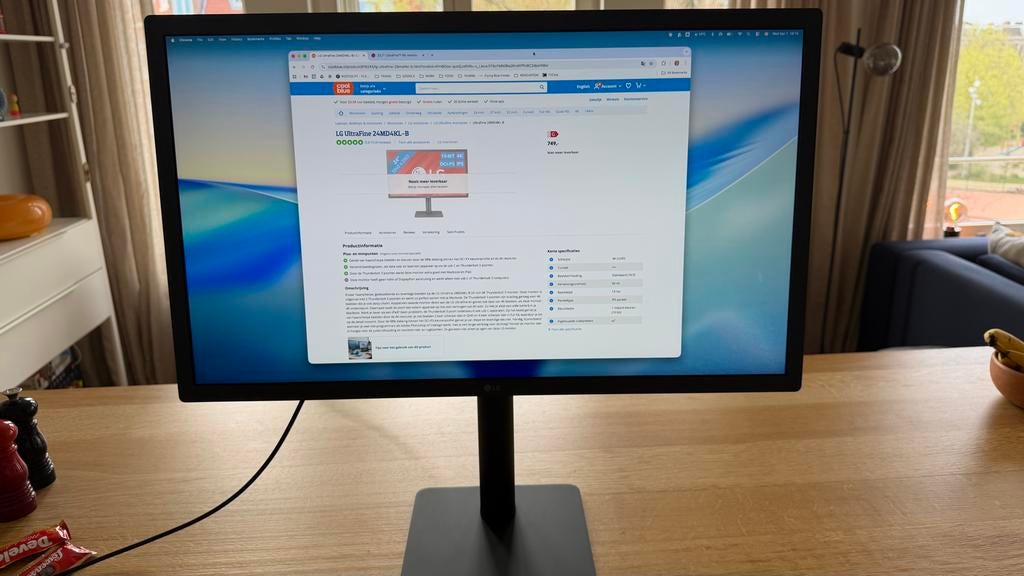 ️ LG UltraFine 24” 4K Monitor-Thunderbolt 3-Perfect for Mac, Computers en Software, Monitoren, IPS, Ophalen of Verzenden, Ingebouwde speakers