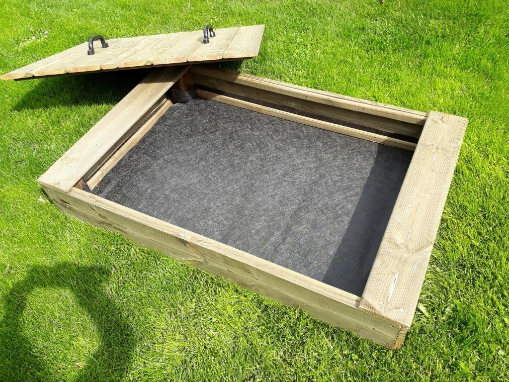 HOUTEN ZANDBAK 90x140 incl deksel kant en klaar geleverd, Ophalen, Nieuw