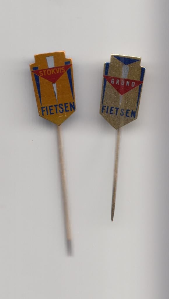 Stokvis Gruno Fiets logo speldjes, Gebruikt, Niet vindbaar, Niet vindbaar, Speldje of Pin