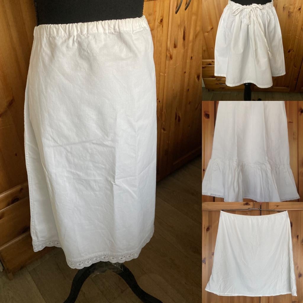 Vintage / 7 Oude onderrokken / 6x wit - 2x zwart - 1x blauw, Kleding | Dames, Vintage, Ophalen of Verzenden, Wit, Overige typen