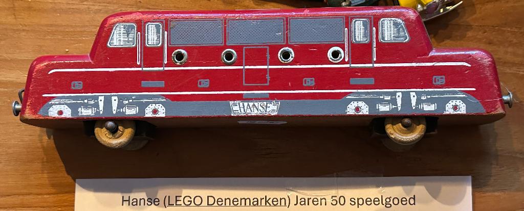 Lego jaren 50 vintage hanse houten lokomotief zeldzaam item, Ophalen, Zo goed als nieuw, Complete set, Lego