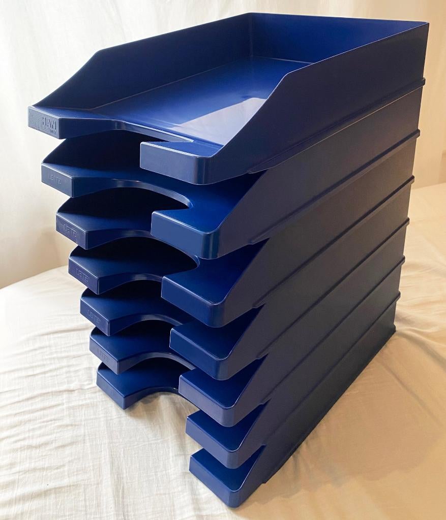 7 Leitz brievenbakjes A4, stapelbaar, blauw, 1,20 euro p/s, Ophalen of Verzenden, Zo goed als nieuw