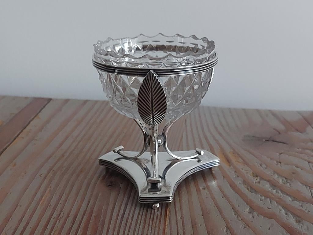 Antiek zilveren zoutvat, Antiek en Kunst, Antiek | Goud en Zilver, Ophalen of Verzenden