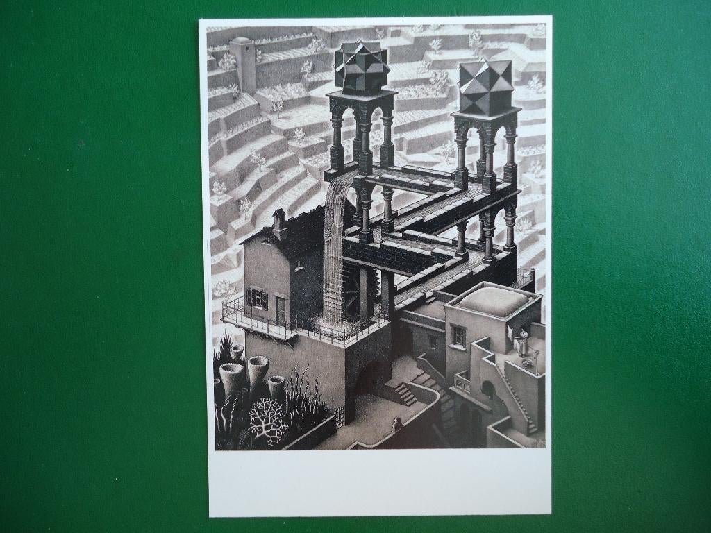 (719) Kunstkaart: M.C. ESCHER / Waterfall, Verzenden, 1980 tot heden, Ongelopen, Overige thema's
