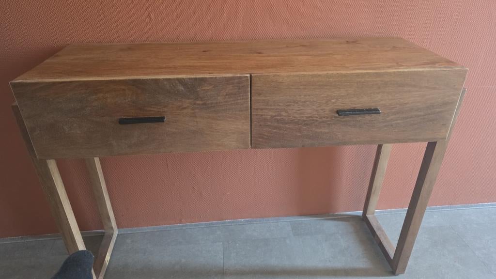 Wandtafel van mangohout, Huis en Inrichting, Ophalen, 100 tot 150 cm, Zo goed als nieuw, Overige houtsoorten