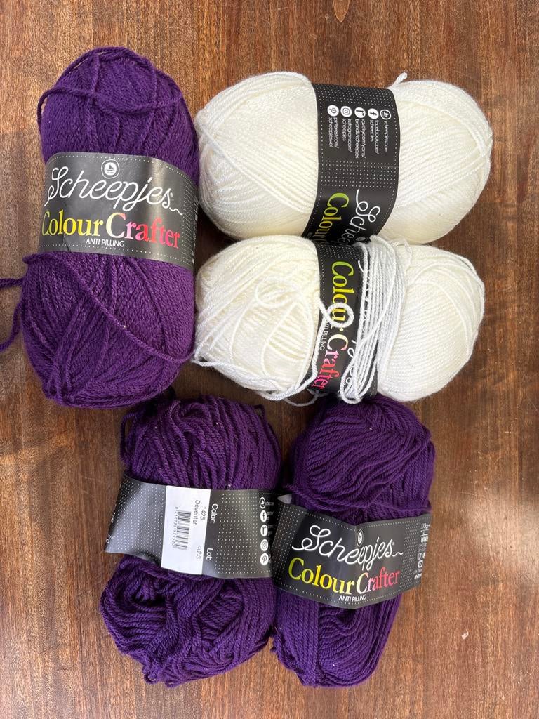 Scheepjes Colour Crafter Wol - Paars & Wit (5 bollen), Ophalen of Verzenden, Nieuw, Breien of Haken, Wol of Garen