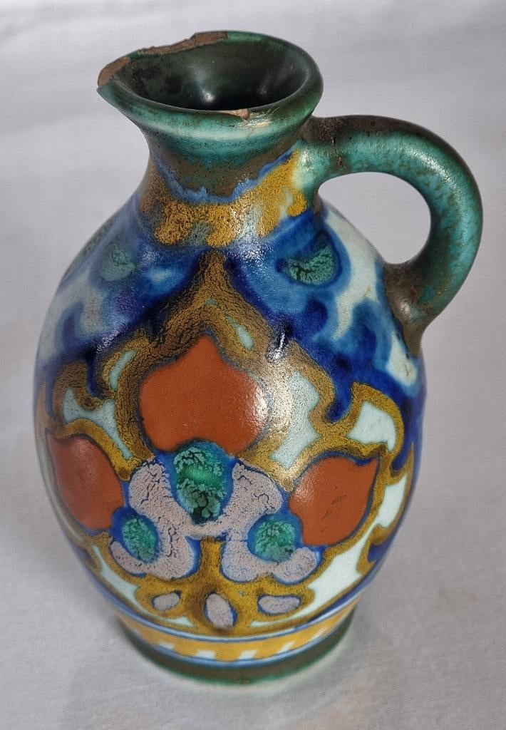 antiek mini plateel vaasje, Ophalen of Verzenden