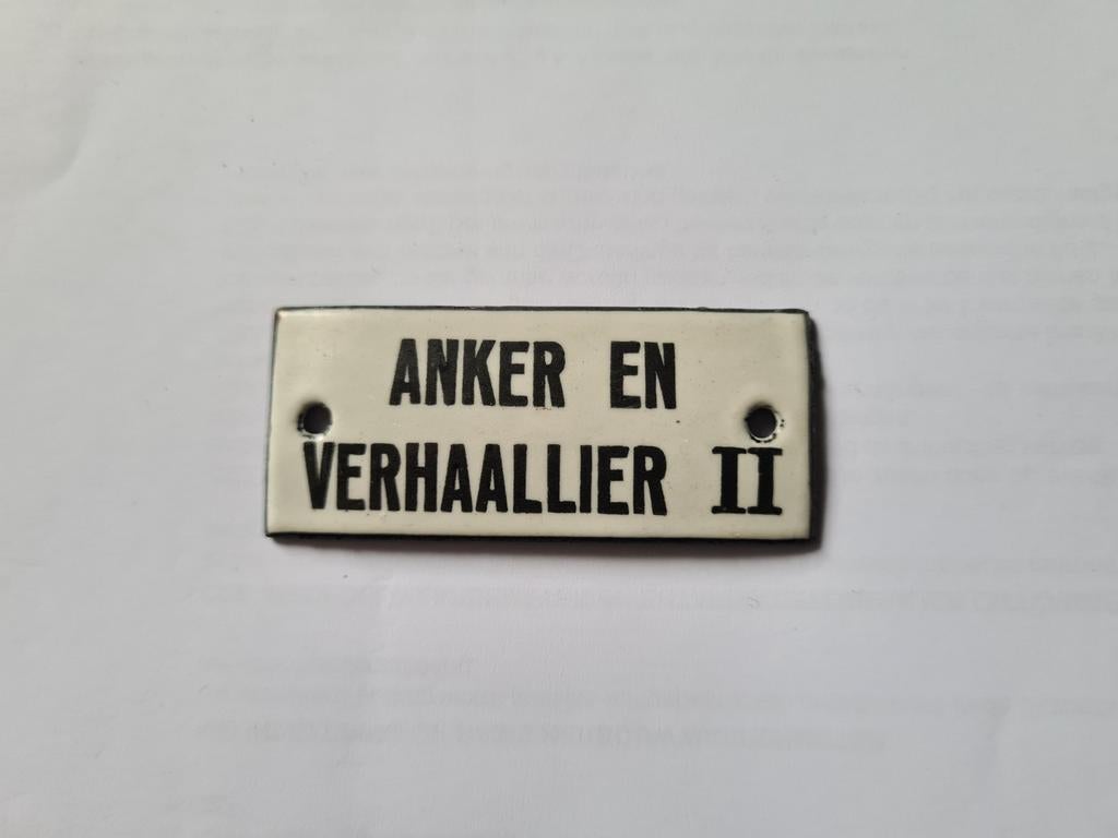 Emaille bordje Anker en Verhaallier 2, Ophalen of Verzenden, Reclamebord