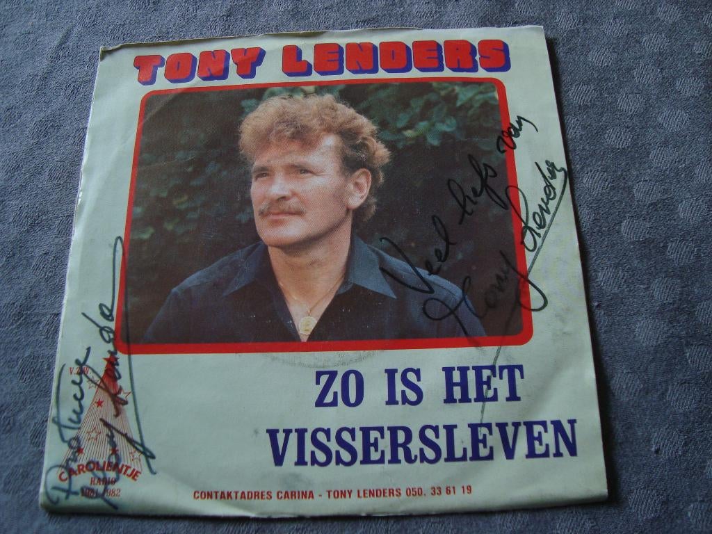 Tony lenders- zo is het vissersleven- met handtekening, Ophalen of Verzenden, Zo goed als nieuw, Nederlandstalig, Single