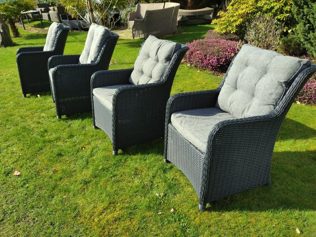 Set van 4 mooie tuinstoelen. 4 Seizoenen, Ophalen, Zo goed als nieuw, Aluminium