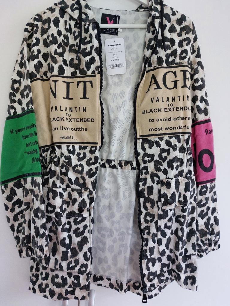 Nieuwe panterprint jas, Made in Italy, Overige kleuren, Maat 46/48 (XL) of groter, Nieuw