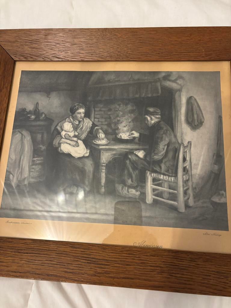 Prent van Avondeten Albert Neuhuijs, Ophalen of Verzenden