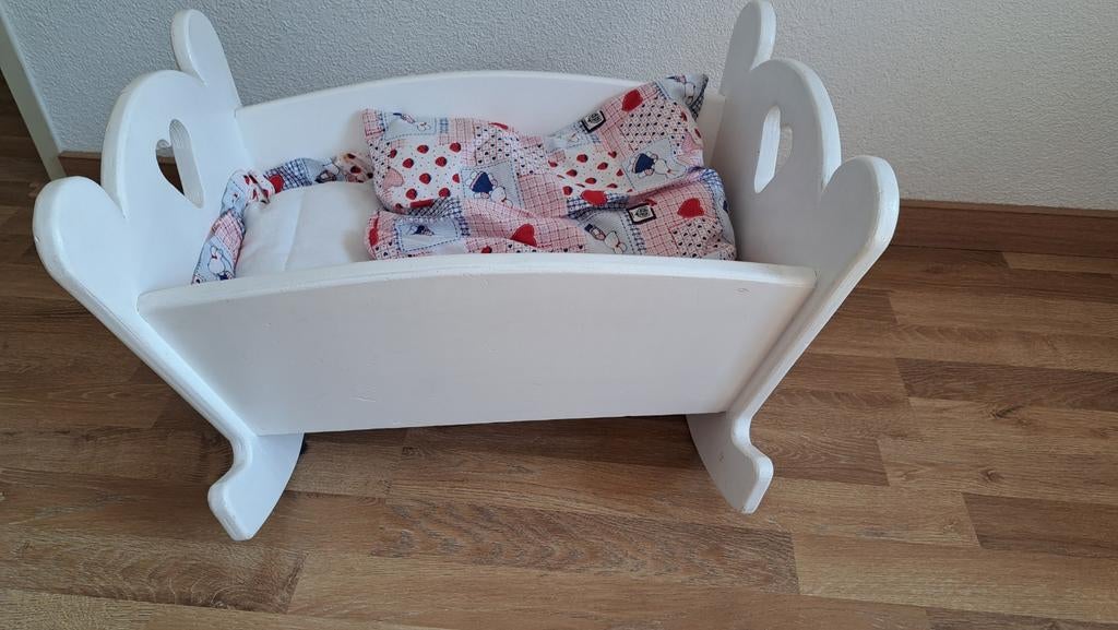 Poppenwieg wit Handgemaakt, Ophalen, Babypop