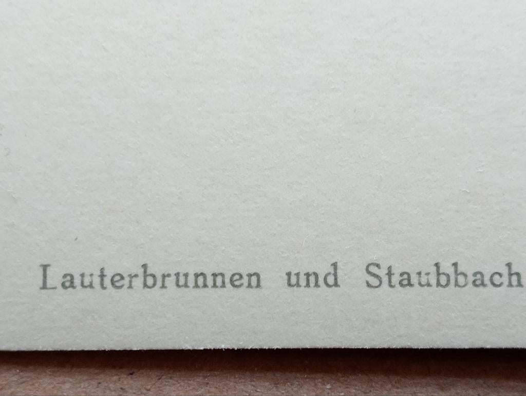 Lauterbrunnen und Staubbach Berglandschap jaren 40-60, Ophalen of Verzenden, 1940 tot 1960, Gebruikt