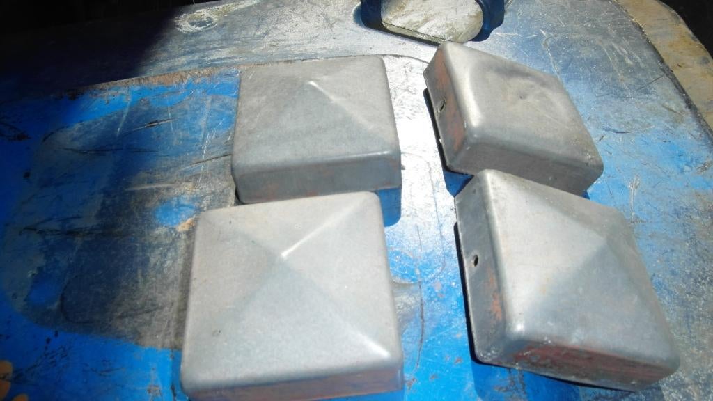 einkapjes 7x7 gegavaniseerd7,-, Tuin en Terras, Palen, Balken en Planken, Ophalen, Zo goed als nieuw, Minder dan 180 cm, Palen