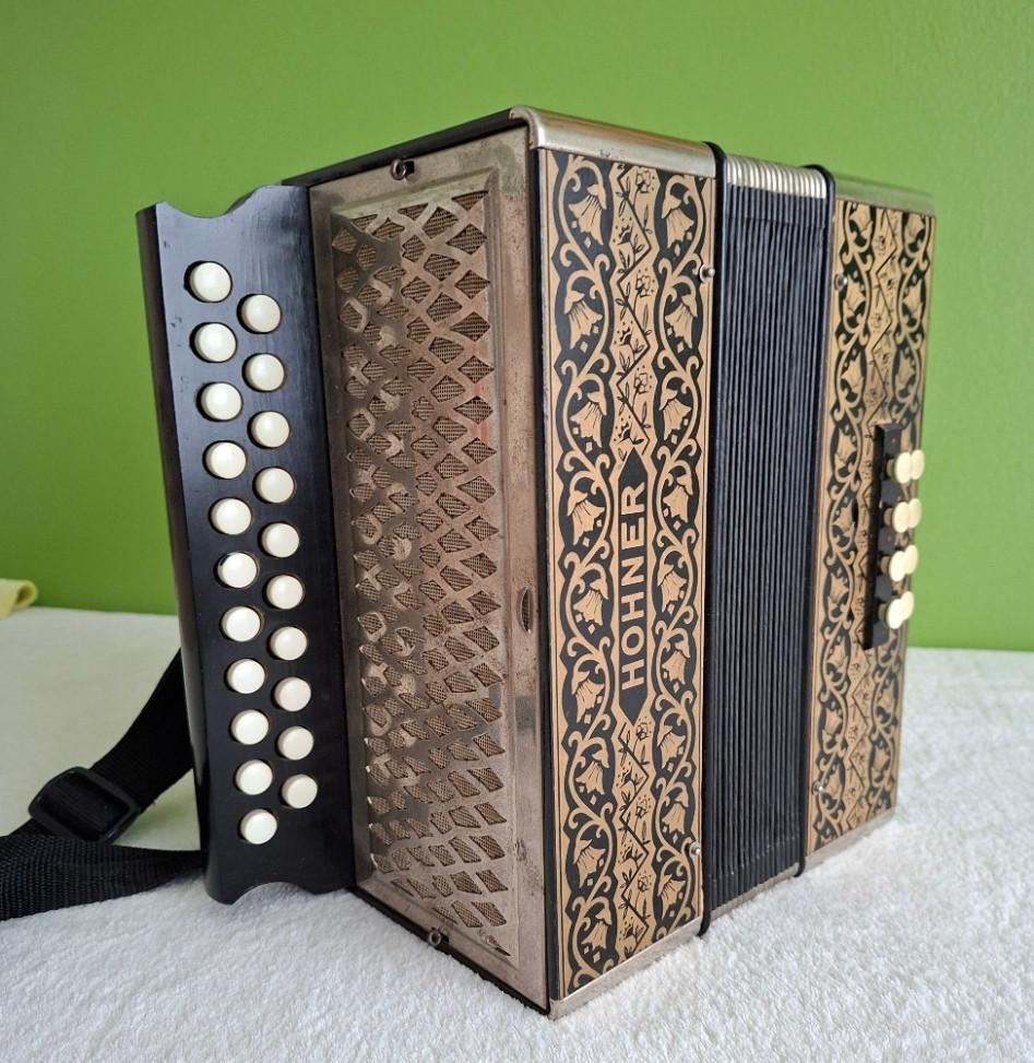 Hohner Goudbrand trekzak G-C, Gebruikt, Overige formaten, Ophalen of Verzenden, Knopaccordeon