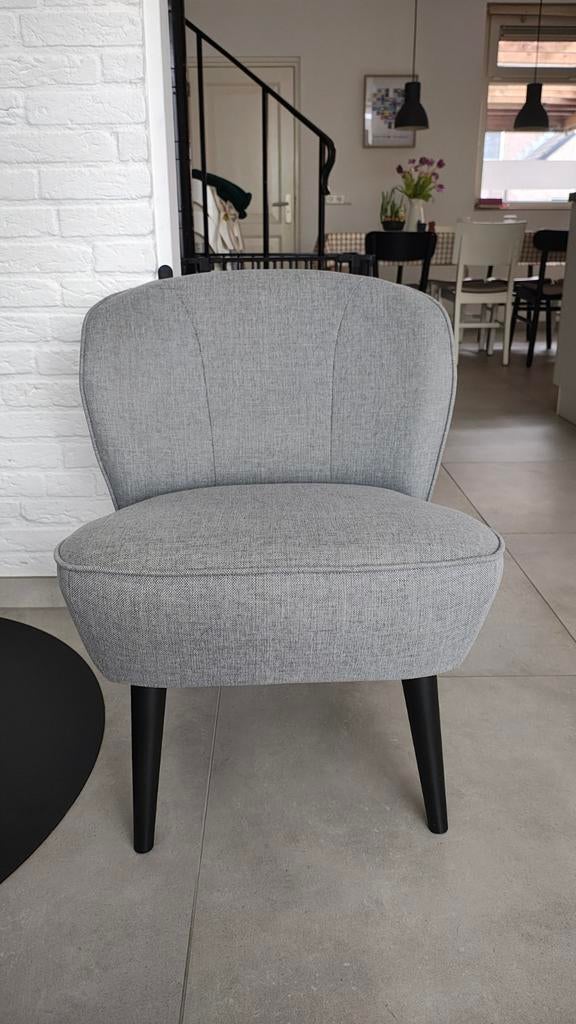 Woood Sara grijze fauteuil, 75 tot 100 cm, Ophalen of Verzenden, Zo goed als nieuw, Stof
