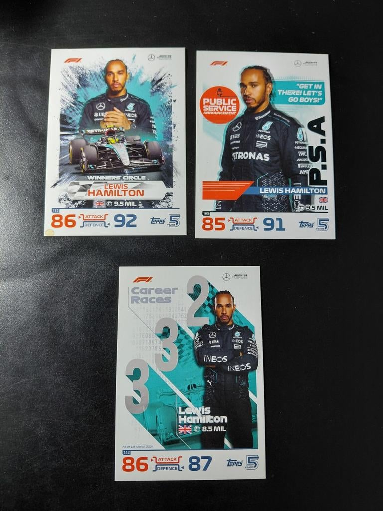 Lewis hamilton 3x (topps f1), Ophalen of Verzenden, Nieuw, Formule 1
