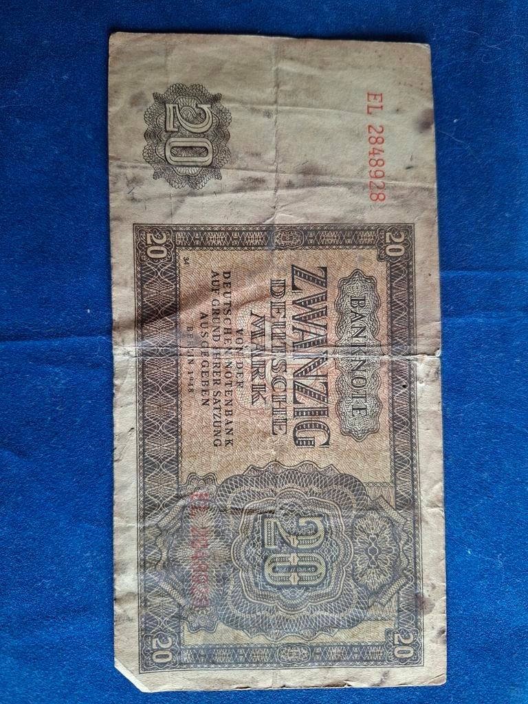 20 Deutsche Mark Bankbiljet 1948 - Duitsland, Postzegels en Munten, Bankbiljetten | Europa | Niet-Eurobiljetten, Ophalen of Verzenden