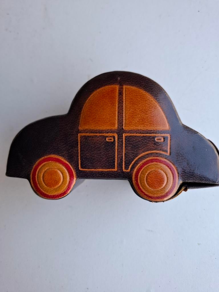 Retro Lederen spaarpot "Auto", Ophalen of Verzenden, Huis en Inrichting