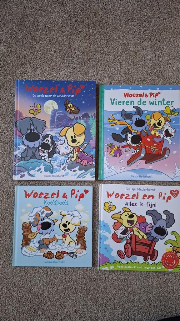 4 Woezel en Pip boeken van Guusje Nederhorst, Boeken, Ophalen of Verzenden, Zo goed als nieuw, Guusje Nederhorst
