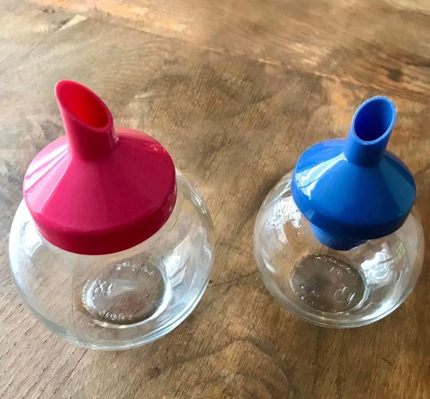 Vintage, retro glazen suikerstrooiers, prijs per stuk, Verzamelen, Retro, Huis en Inrichting, Ophalen of Verzenden