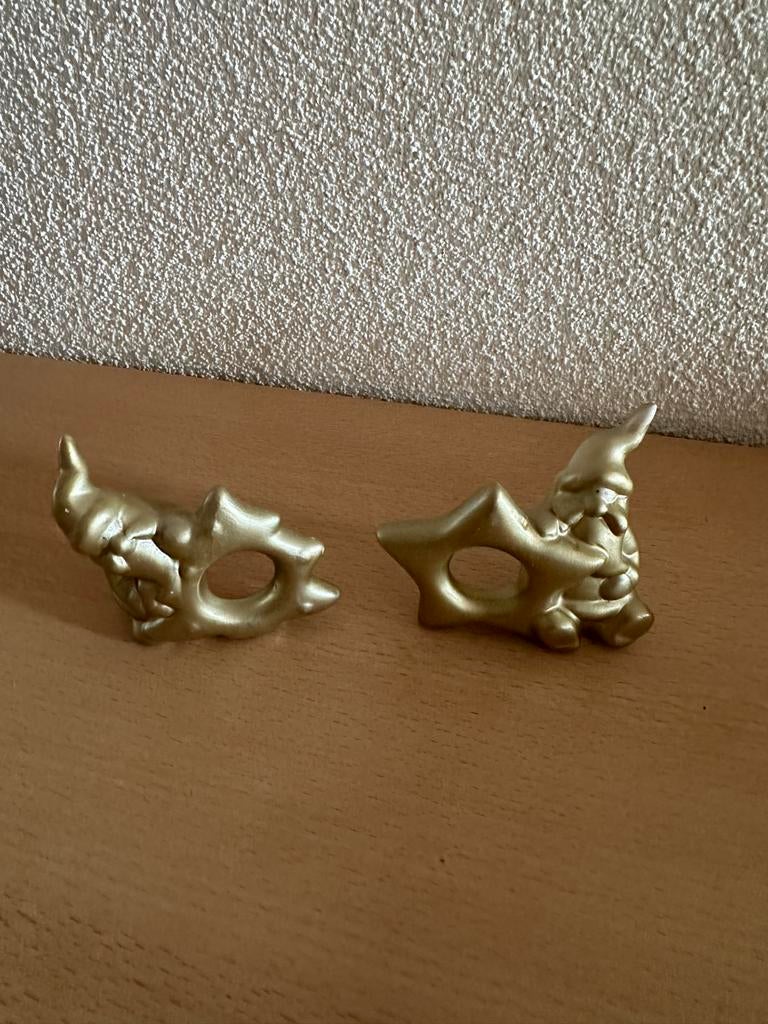 Gouden Kerst servetringen, 2 stuks, Diversen, Kerst, Ophalen of Verzenden, Gebruikt