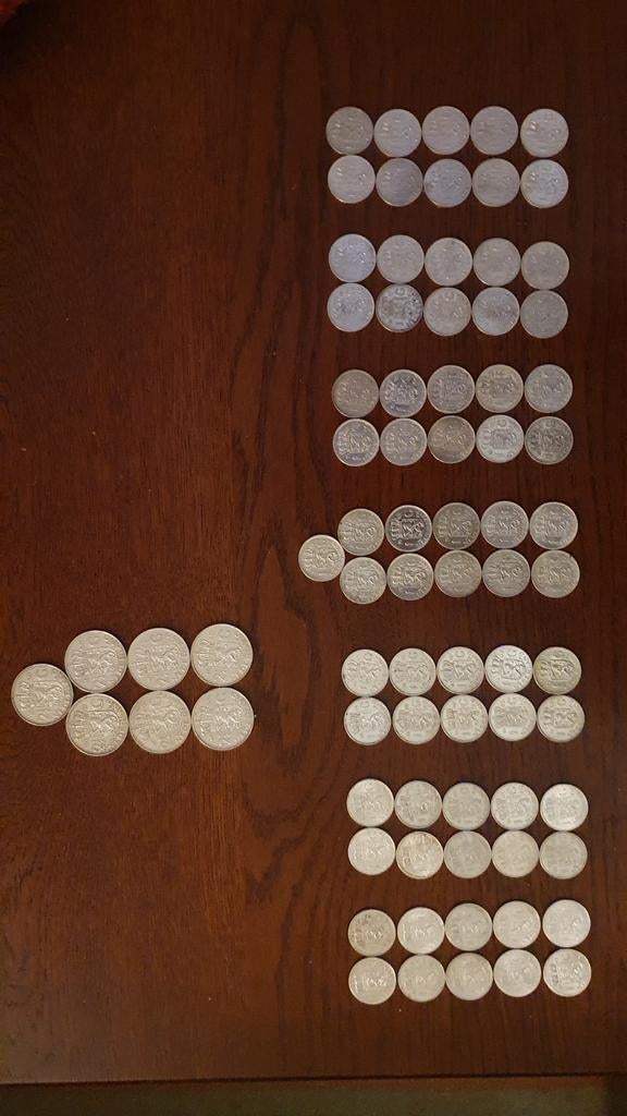 71 fraaie Zilveren guldens en 7 zilveren rijksdaalders, Antiek en Kunst, Ophalen of Verzenden