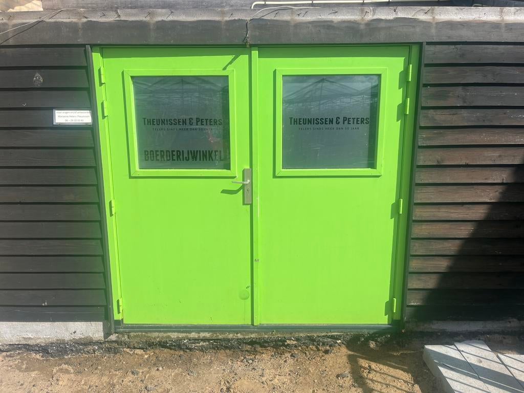 Kozijn met 2 openslaande deuren, Doe-het-zelf en Verbouw, Ophalen, Gebruikt, Deurkozijn, 150 tot 225 cm