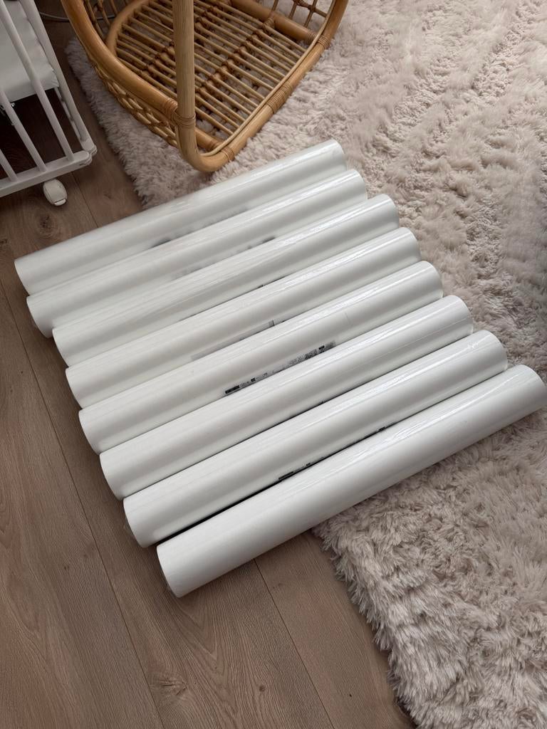 Renovlies behang 0,75m x 20m 8 rollen nieuw, Huis en Inrichting, Stoffering | Behang, Ophalen of Verzenden, 75 m² of meer, Wit