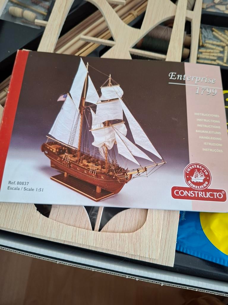 Houten bouwmodel Enterprise Maryland 1799 - Schaal 1:51, Hobby en Vrije tijd, Modelbouw | Boten en Schepen, Ophalen of Verzenden