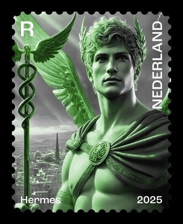 2025 Crypto Stamp Hermes GROEN ( crypto postzegel ) Postfris, Ophalen of Verzenden, Na 1940, Postfris