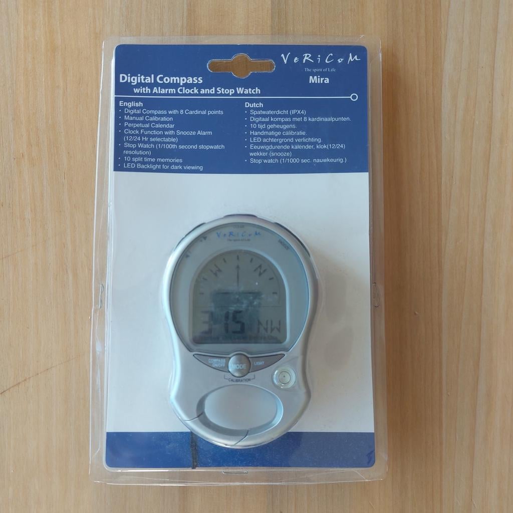 Digitale Kompas met Alarmklok & Stopwatch - Nieuw, Ophalen of Verzenden, Nieuw, Gps of Kompas