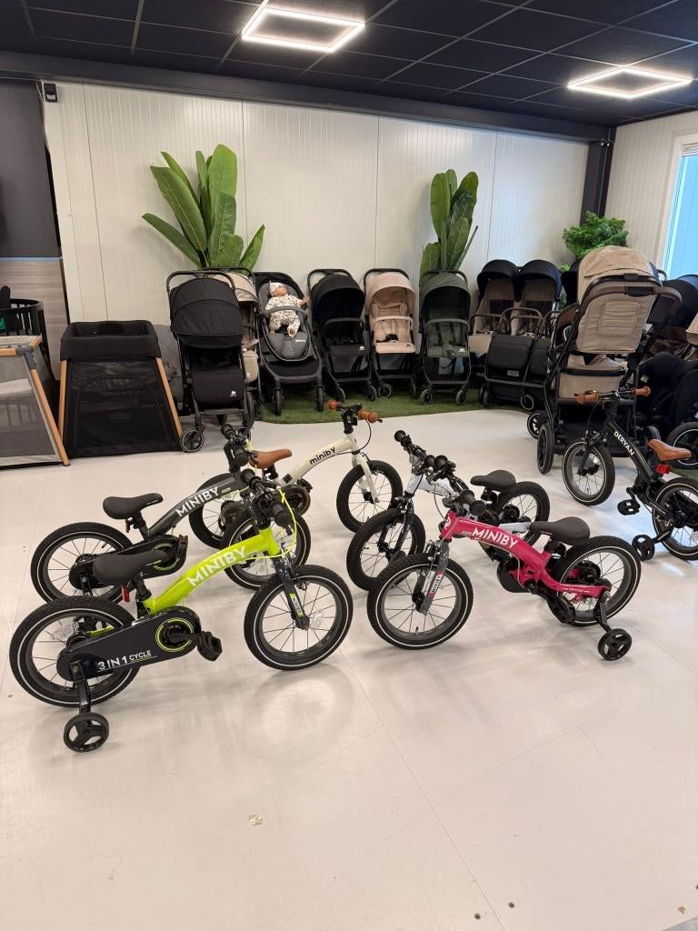 Diverse Miniby 14 inch Kinderfietsen - 3-in-1 Fiets - ZGAN, Zijwieltjes, Deryan, Ophalen of Verzenden, Minder dan 16 inch
