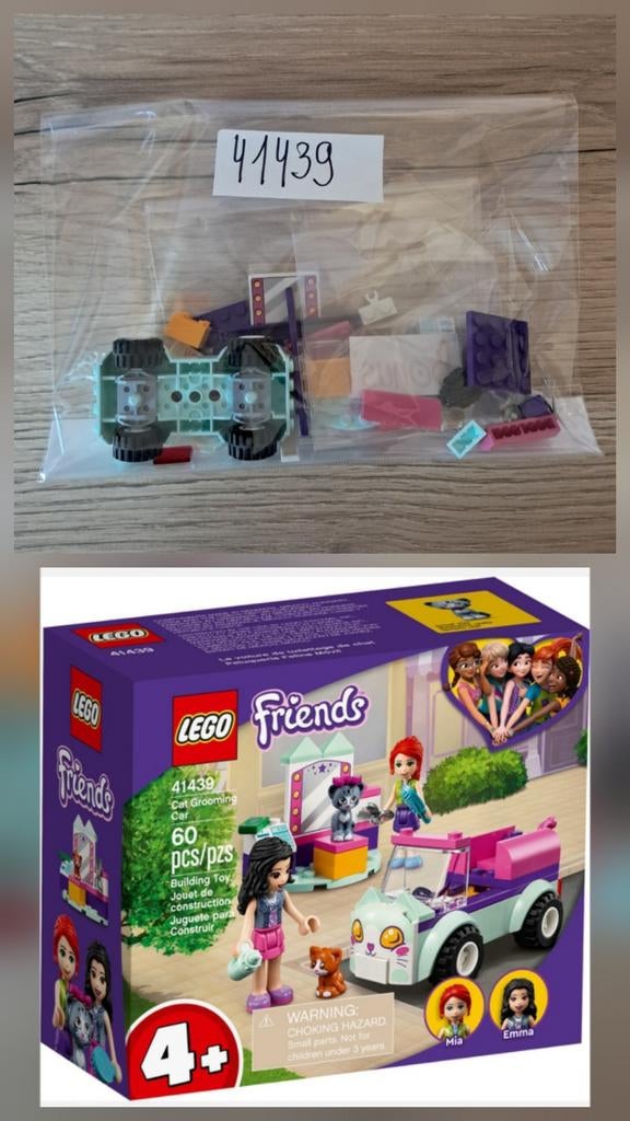 LEGO Friends 41439 Kattenverzorgingsauto +Bonus haarstijl, Ophalen of Verzenden, Gebruikt, Complete set, Lego