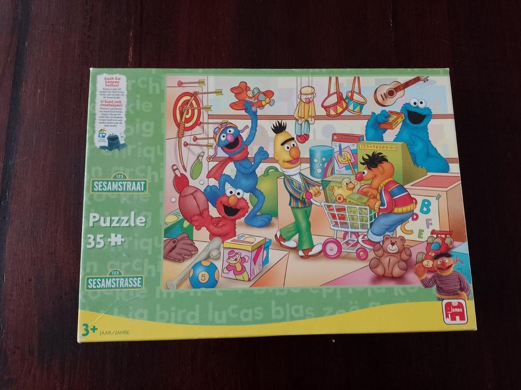 Sesamstraat Puzzel - Leuk en Leerzaam! 35 stukjes, compleet, Ophalen, 10 tot 50 stukjes, Gebruikt, 2 tot 4 jaar