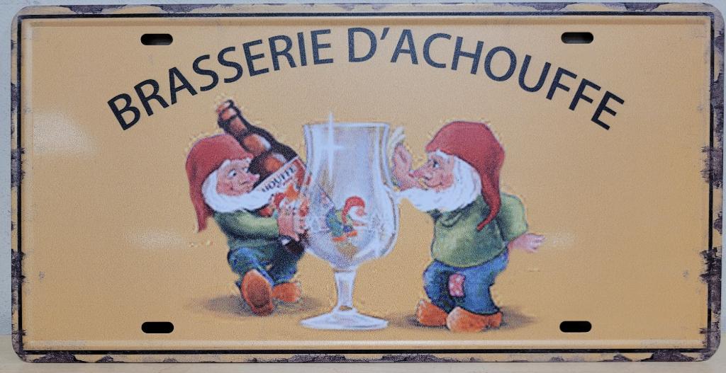 La Chouffe bier license plate reclamebord van metaal deco