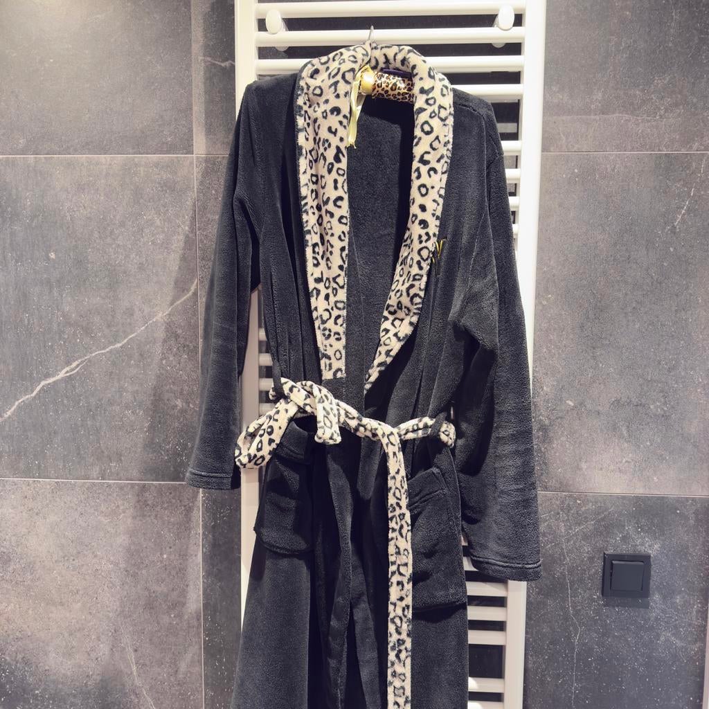 Mooie Badjas VI met Luipaardprint, Ophalen, Zo goed als nieuw, Zwart, Overige typen