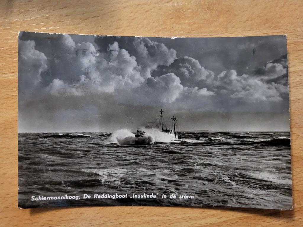 ansicht Reddingsboot Schiermonnikoog INSULINDE in de storm, Verzamelen, Ophalen, Voor 1920, Friesland