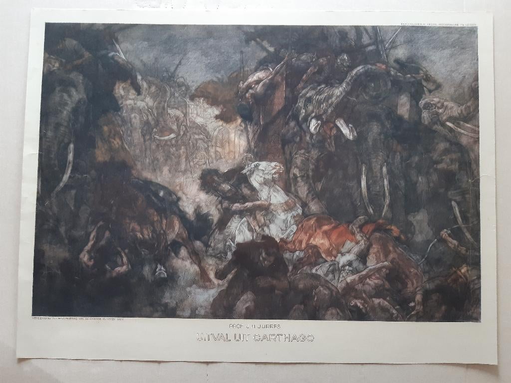 Originele Poster uitval uit Carthago Johannes Jurres, Rechthoekig Liggend, Ophalen of Verzenden, Zo goed als nieuw, A1 t/m A3